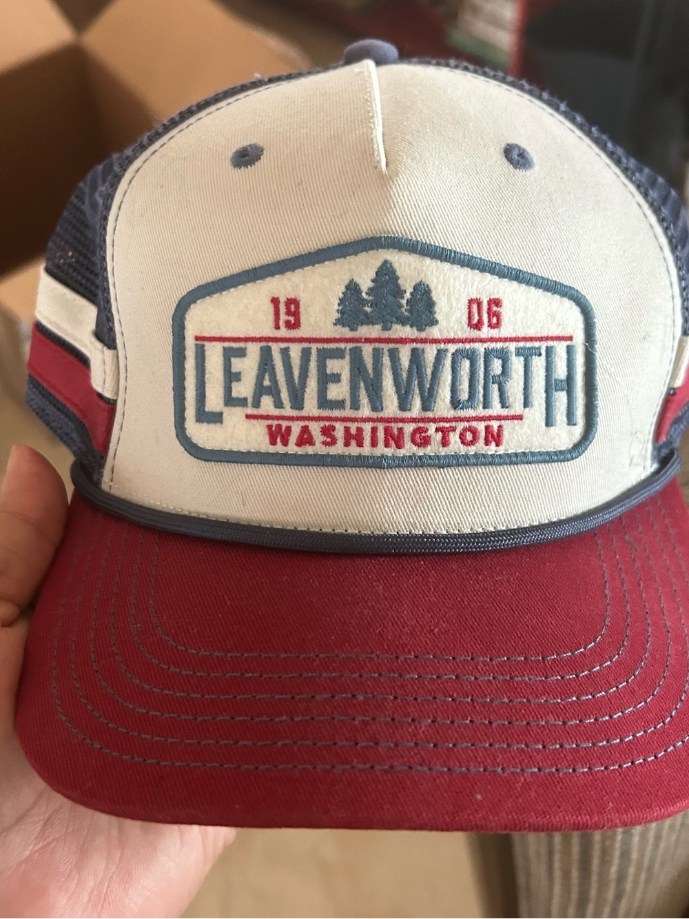 Leavenworth Washington Red and White Trucker Hat #96